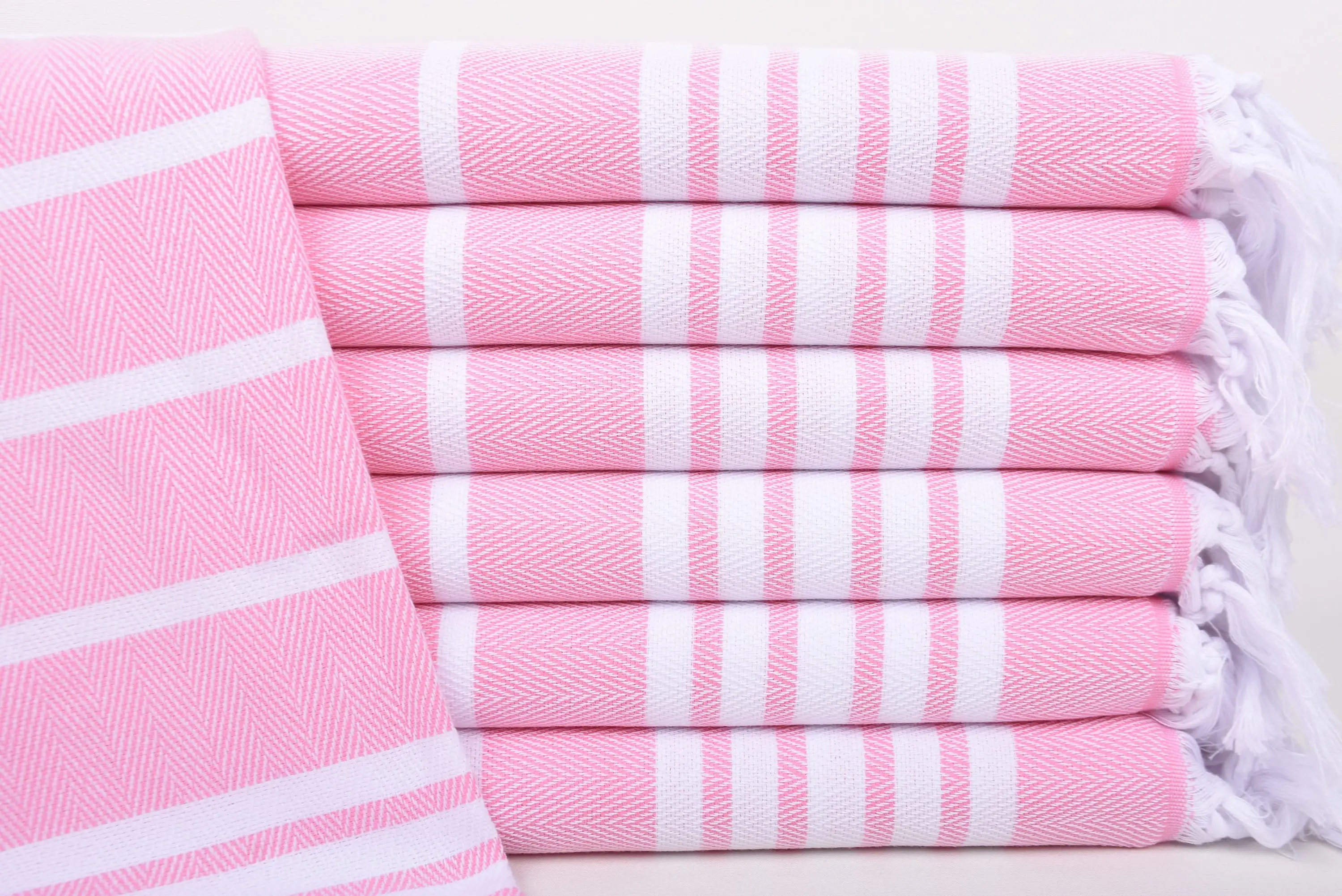 Turkish Organic Cotton Pink Hand Towel, Embroidered, 20x40 Inches - 1