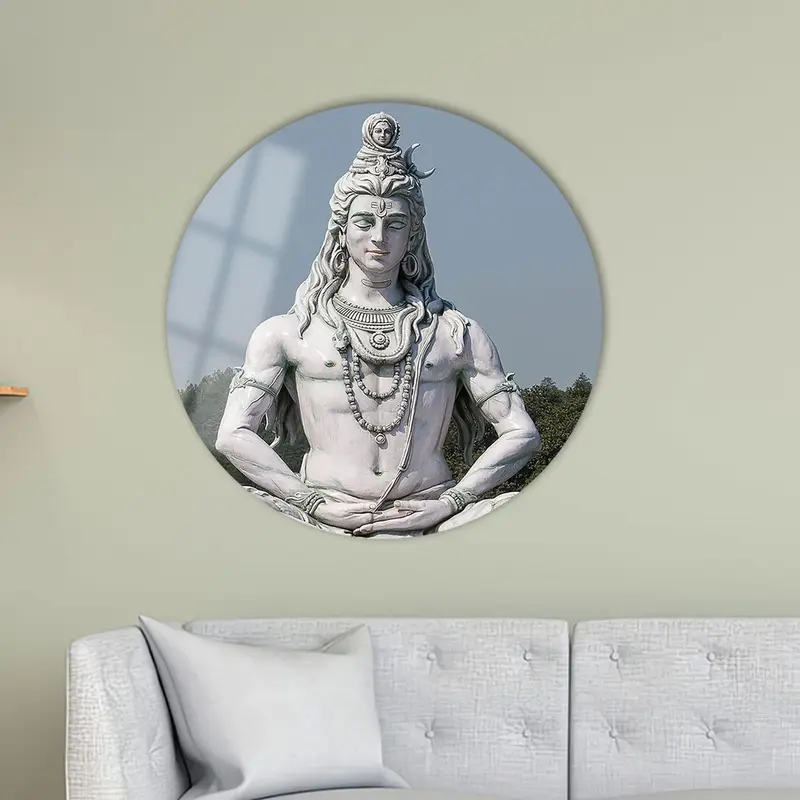 Heilige Shiva-Leinwand: Hindu-Statue-Kunstdruck für Heimdekoration