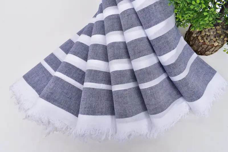 64x40 Cotton Striped Towel, Gift For Wedding Day, Best Beach Towel, Bridal Gifts, Miami Bachelorette Party Favors, Housewarming Gift, Luxury towel - 4