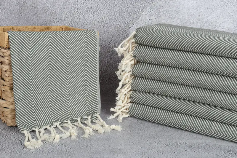 40x20 Cotton Herringbone Towel, Bathroom Towels, Home Decor Gifts, Kitchen Towel, Monogrammed Hand Towel, Best Wedding Gift, Unique Gift, Spa Towel - 3
