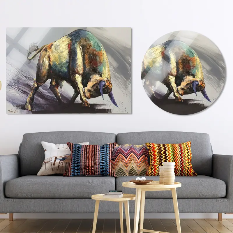 Modern Soyut Boğa Kanvas Tablo Tablo - Çağdaş Loft Dekor