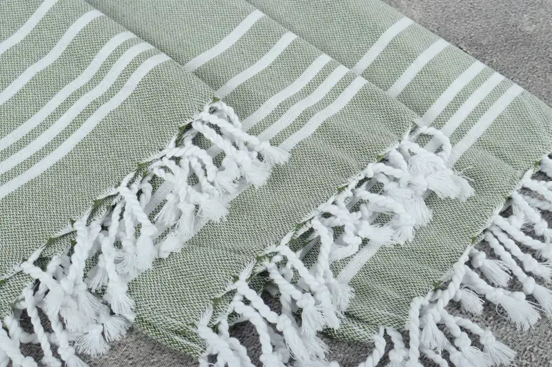 Monogrammed Hand Towel, Summer Gift, Turkish Tea Towel, Wedding Gift Ideas, Personalized Gift, 38x18 Cotton Striped Towel, Xmas Gifts, Handmade Gift - 5