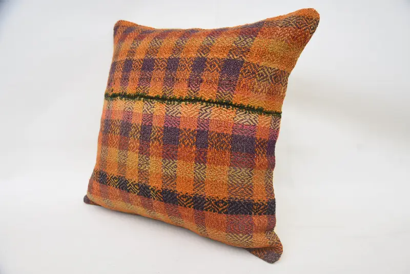 Bohemian Cushion Cushion Case, Handmade Kilim Cushion, Kilim Pillow, Kilim Rug Pillow Case, Pillow for Couch, Pillow Sham, 18x18 Purple Cushion Case - 3