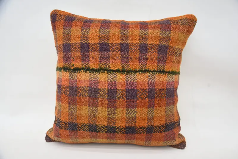 Bohemian Cushion Cushion Case, Handmade Kilim Cushion, Kilim Pillow, Kilim Rug Pillow Case, Pillow for Couch, Pillow Sham, 18x18 Purple Cushion Case - 1