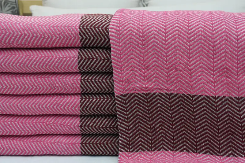 Spa Gift, Wedding Gift Customized Blanket, Turkish Bedcover, Woven Blanket, Personalized Gifts, 84x80 Cotton Chevron Towel, Housewarming Gift - 4