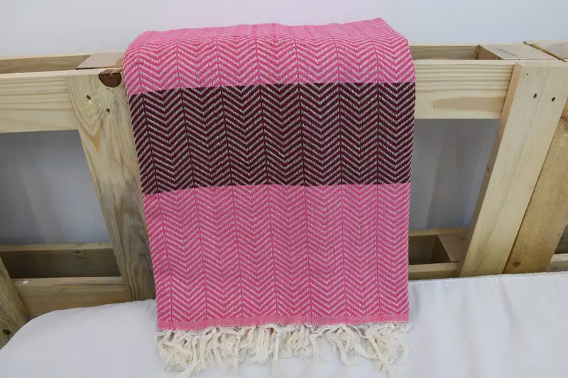 Spa Gift, Wedding Gift Customized Blanket, Turkish Bedcover, Woven Blanket, Personalized Gifts, 84x80 Cotton Chevron Towel, Housewarming Gift - 7
