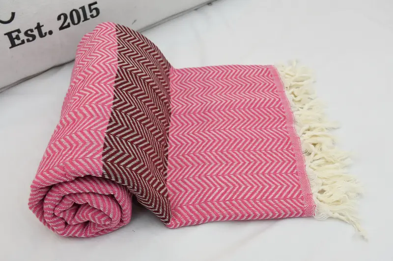 Spa Gift, Wedding Gift Customized Blanket, Turkish Bedcover, Woven Blanket, Personalized Gifts, 84x80 Cotton Chevron Towel, Housewarming Gift - 6