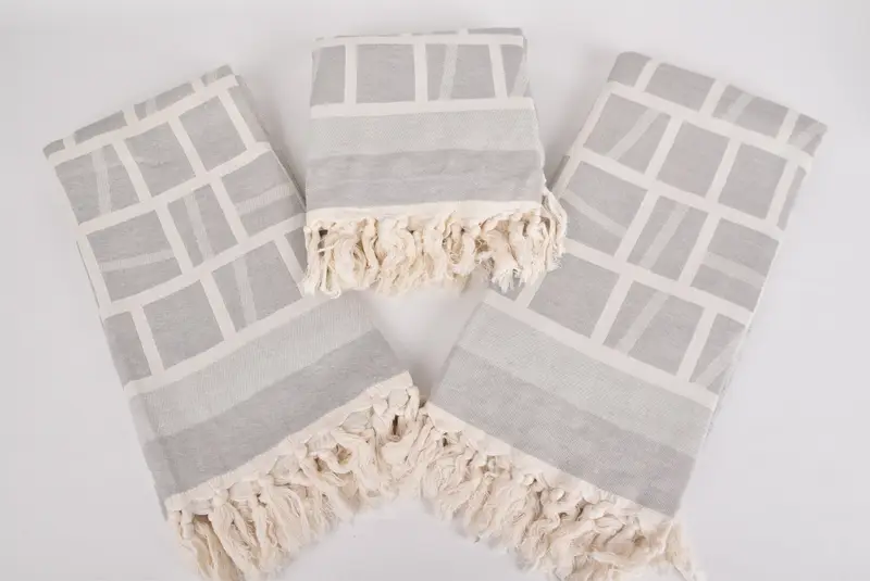 Fouta towel, Custom Beach Towel, Beach Size Towel, Family Gift Basket, 70x34 Cotton Patterned Towel, Valentines Day Gift For Him, Housewarming Gift - 6