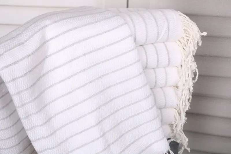 Bachelor Gifts, Turkish hand towel, Grandma Gift, Sand-free towel, Quick-dry travel peshtemal towel, Beach Towel Bulk, 70x40 Cotton Striped Towel - 1
