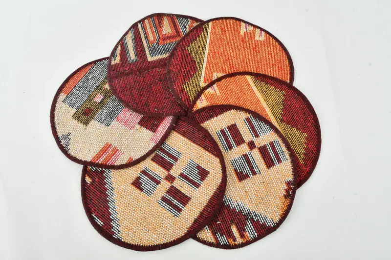 Red & Green Bohemian Placemats, Steampunk & Gothic Style Placemats