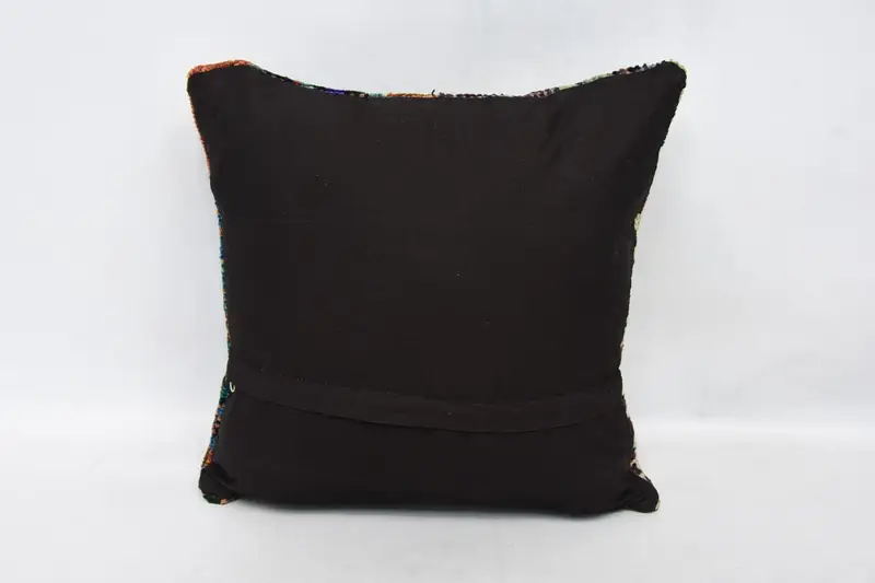 Pillow Case, Natural Cushion Case, 16x16 Blue Pillow Sham, Vintage Kilim Pillow, Handmade Kilim Cushion, Turkish Kilim Pillow, Comfy Throw Pillow - 6