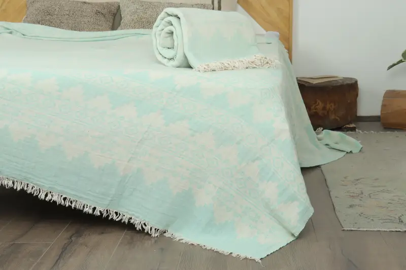 Housewarming Gift, 92x80 Cotton Kilim Towel, Extra Large Tablecloth, Woven Blanket, King Size Bedspread, Girl Trip Party Favor, Custom Blanket - 7