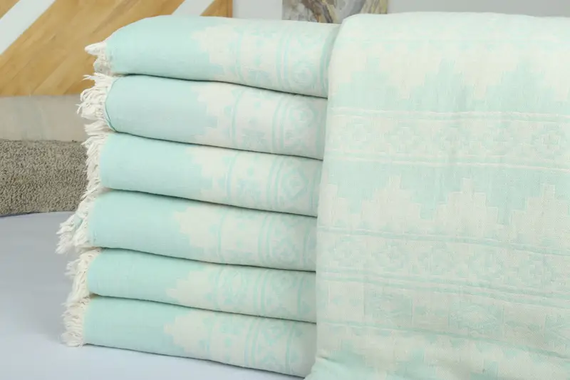 Housewarming Gift, 92x80 Cotton Kilim Towel, Extra Large Tablecloth, Woven Blanket, King Size Bedspread, Girl Trip Party Favor, Custom Blanket - 2