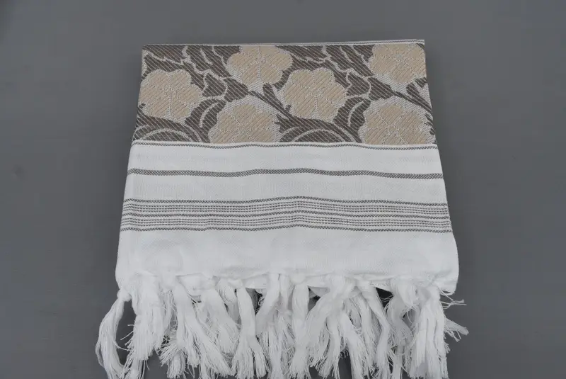 Handmade Gift, Quick-Dry Beach Towel, Gifts For Him, Turkish fouta towel for outdoor use, 70x40 Cotton Daisy Design Towel, Sand-resistant towel - 6