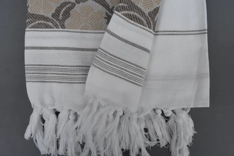 Handmade Gift, Quick-Dry Beach Towel, Gifts For Him, Turkish fouta towel for outdoor use, 70x40 Cotton Daisy Design Towel, Sand-resistant towel - 4