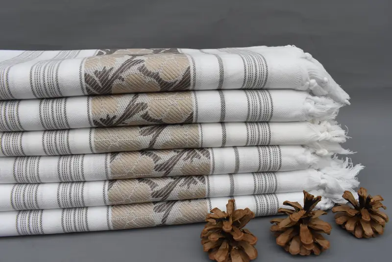 Handmade Gift, Quick-Dry Beach Towel, Gifts For Him, Turkish fouta towel for outdoor use, 70x40 Cotton Daisy Design Towel, Sand-resistant towel - 2