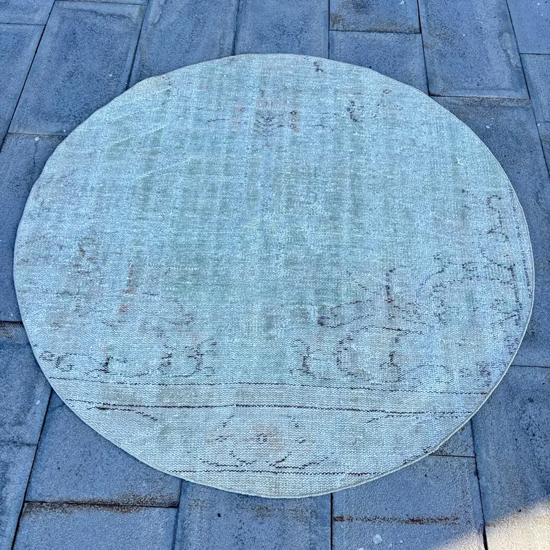 Alfombra Geométrica Verde 12x12m con Motivos Florales