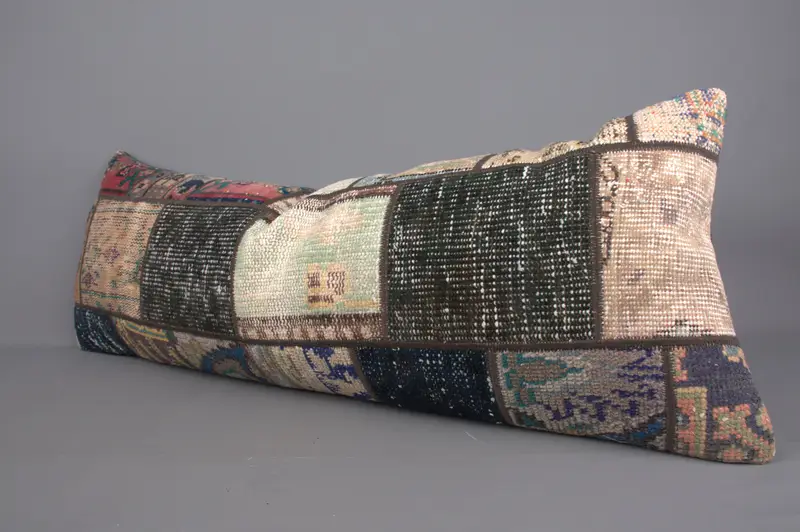 Cushion Cover, Vintage Kilim Pillow, Boho Pillow, Throw Kilim Pillow, Ethnic Pillow Cover Cushion, 16x43 Blue Pillow Cover, Wholesale Cushion Cover - 2