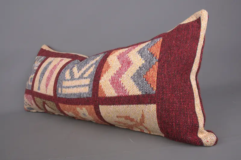 Vintage Kilim Throw Pillow, Cushion Cover, 16x36 Red Pillow Sham, Ethnical Kilim Rug Pillow, Ethnic Pillow Cover Pillow Case, Throw Kilim Pillow - 3
