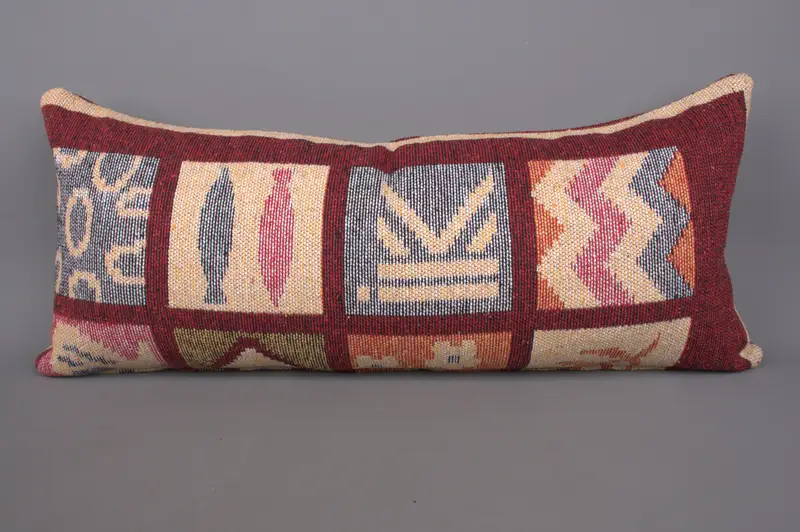 Vintage Kilim Throw Pillow, Cushion Cover, 16x36 Red Pillow Sham, Ethnical Kilim Rug Pillow, Ethnic Pillow Cover Pillow Case, Throw Kilim Pillow - 4