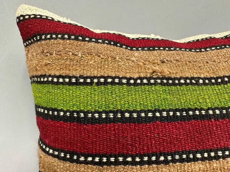 Square Throw Pillow Case, Handmade Kilim Cushion, Turkish Pillow, 18x18 Red Pillow, Pillow Case, Southwestern Pillow Cover, Turkish Kilim Pillow - 5