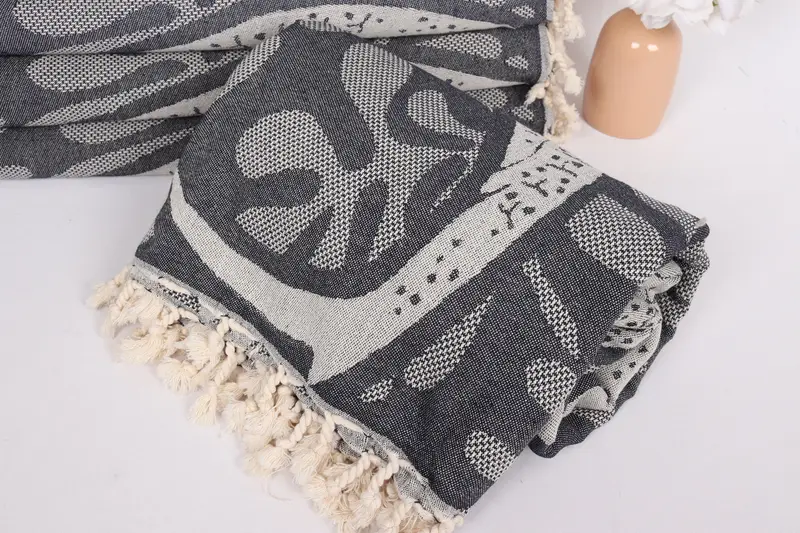Tablecloth, Bridal Shower Favors, Monogram Blanket, 100x92 Cotton Whale Design Towel, Housewarming Gift, Halloween Blanket, Turkish Beach Blanket - 5