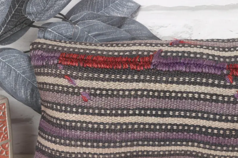 Boho Pillow Sham Cover, Handmade Kilim Cushion, Pillow Case, 8x16 Brown Pillow, Sustainable Pillow Sham, Interior Designer Pillow - 2