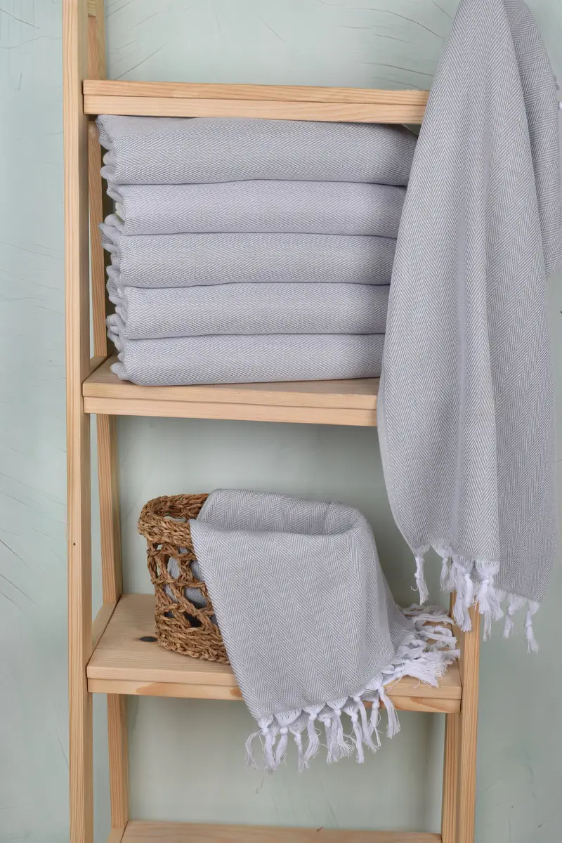 Gift For Wedding Day, 36x18 Cotton Herringbone Towel, Turkish Tea Towel, Monogram Hand Towel, Bridesmaid Gifts, Birthday Gift, Housewarming Gift - 3