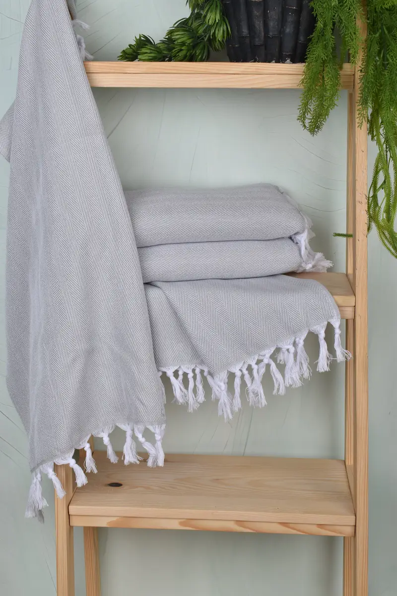 Gift For Wedding Day, 36x18 Cotton Herringbone Towel, Turkish Tea Towel, Monogram Hand Towel, Bridesmaid Gifts, Birthday Gift, Housewarming Gift - 6