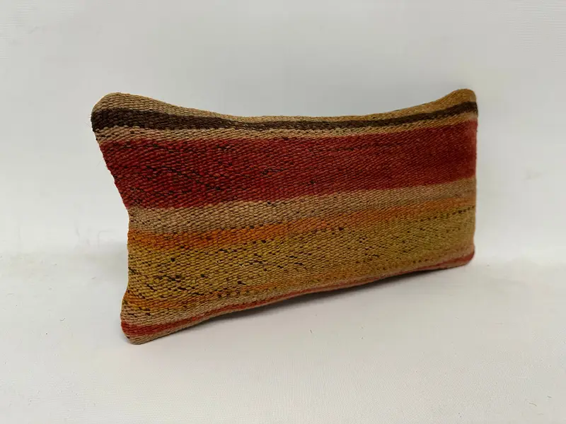 Boho -Kissen, rustikales Kissengehäuse, Kissen für Sofa, Kissenbedeckung, Wandteppichkissen, 8x16 Red Kissenschein, Vintage Kilim -Wurfkissen - 3