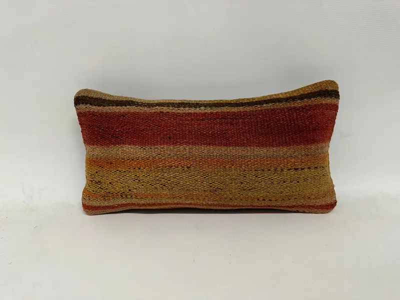 Boho -Kissen, rustikales Kissengehäuse, Kissen für Sofa, Kissenbedeckung, Wandteppichkissen, 8x16 Red Kissenschein, Vintage Kilim -Wurfkissen - 1