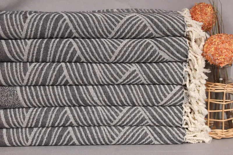 Embroidered Turkish Towel, 68x40 Cotton Striped Design Towel, Xmas Gifts, Custom Beach Towel, Custom Wedding Gift, Pool Towels, Bridesmaid Gifts - 3