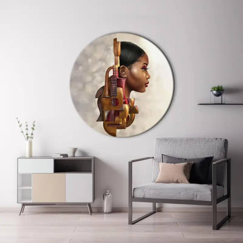 Modern African Woman Abstract Glass - Printed, Elegant, Unique Design