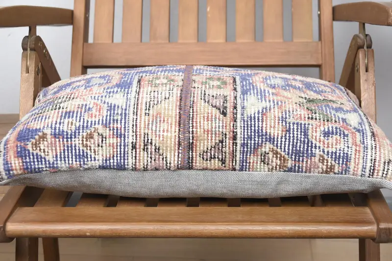 12x20 Blue Pillow Sham, Cushion, Shabby Chic Pillow Sham, Kilim Cushion Sham, Turkish Kilim Pillow, Turkish Corner Cushion, Boho Pillow - 5