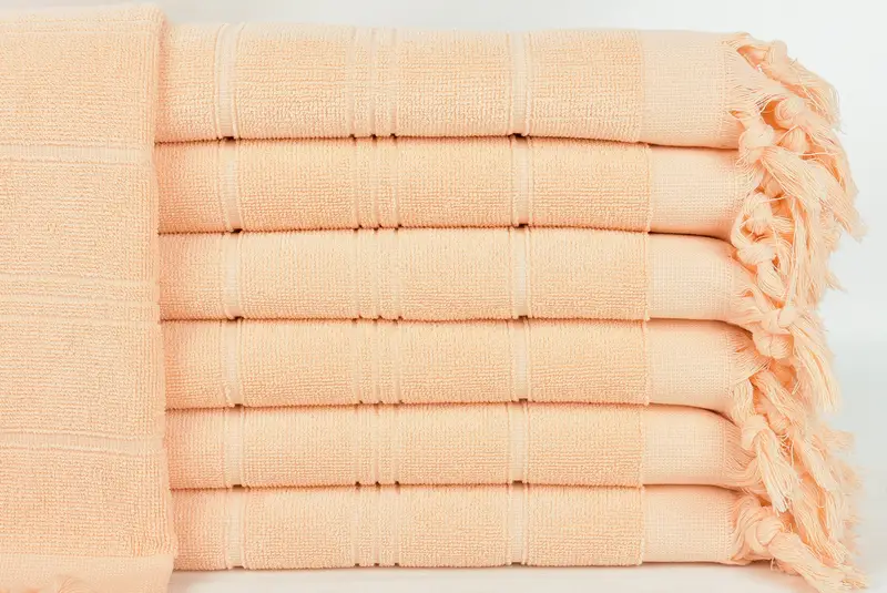 40x18 Cotton Striped Terry Towel, Turkish Tea Towel, Turkish Hand Towel, Personalized Dish Towel, Personalized Gift For Him, Custom Turkish Towel - 1