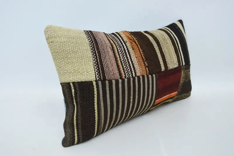 12x20 Brown Pillow, Sofa Pillow Case, Neutral Throw Cushion Cover, Kilim Pillow Cover, Pillow for Couch, Boho Pillow Sham Cover, Cushion Cover - 3