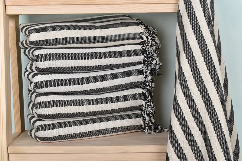 70x40 Linen Striped Towel, Turkish Towel Set, Monogrammed Beach Towel, Wedding Day Gift For Bride, Personalized Wedding Gift, Personalized Gifts - 2