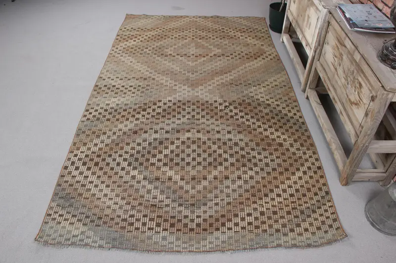 Green Abstract Rug, 4,5x8,1 ft Elegant Decor