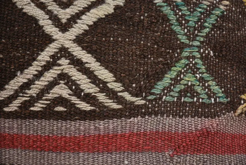 Handmade Throw Cushion Case, Tribal Pillow Case, 12x12 Brown Pillow Sham, Pillow Cover, Boho Pillow, Gift Pillow, Vintage Kilim Throw Pillow - 3