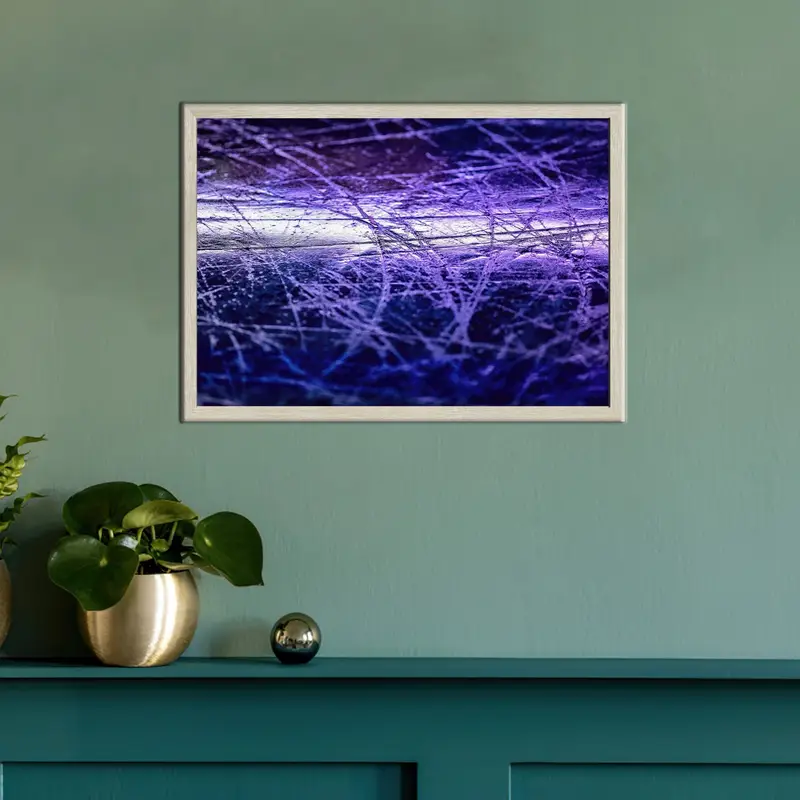 Trendy Abstract Purple Printed Glass - Elegant Ice View Design