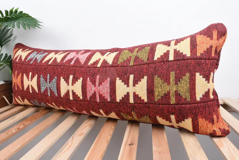 16x43 Beige Cushion Cover, Oriental Cushion Cover, Vintage Kilim Pillow, Boho Pillow Sham Cover, Turkish Kilim Pillow, Hippie Throw Pillow, Pillow - 5