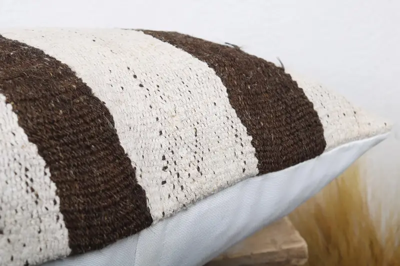 Vintage Kilim Pillow, Cotton Pillow Cover, 18x18 White Pillow, Handwoven Pillow, Cushion Case, Boho Pillow Sham Cover, Kilim Pillow Cover - 6