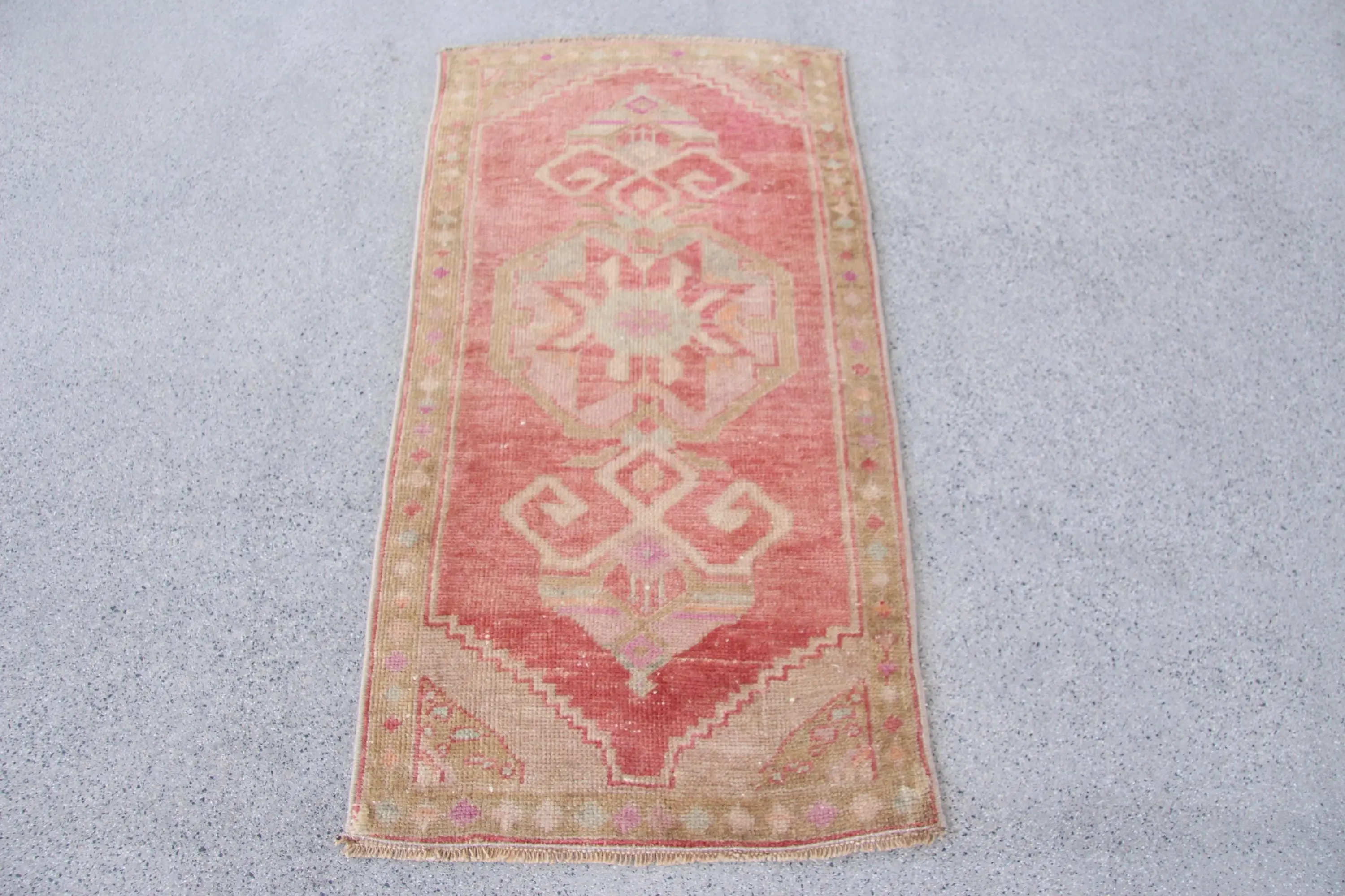 1,5x2,9 ft Teppich, türkischer Vintage Teppich, rotbrauner massiver Wollteppich - 1