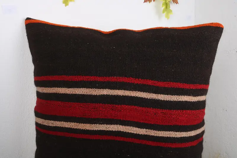 Turkish Pillow, Handmade Kilim Cushion, Wholesale Cushion Case, Vintage Throw Cushion, 28x28 Brown Pillow, Cushion Cover, Gift Pillow - 5