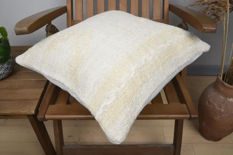 Kilim Cushion Sham, 20x20 Beige Pillow Cover, Designer Throw Pillow Sham, Pillow, Vintage Kilim Throw Pillow, Throw Kilim Pillow - 4