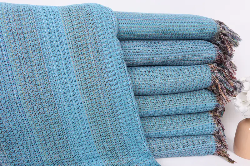 Bride Gift, Boho Throw Blankets, Throw Blanket Couch, Personalized Blanket, Extra Large Tablecloth, 90x88 Cotton Colorful Diamond Towel - 1