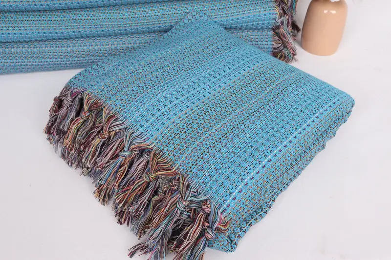 Bride Gift, Boho Throw Blankets, Throw Blanket Couch, Personalized Blanket, Extra Large Tablecloth, 90x88 Cotton Colorful Diamond Towel - 5