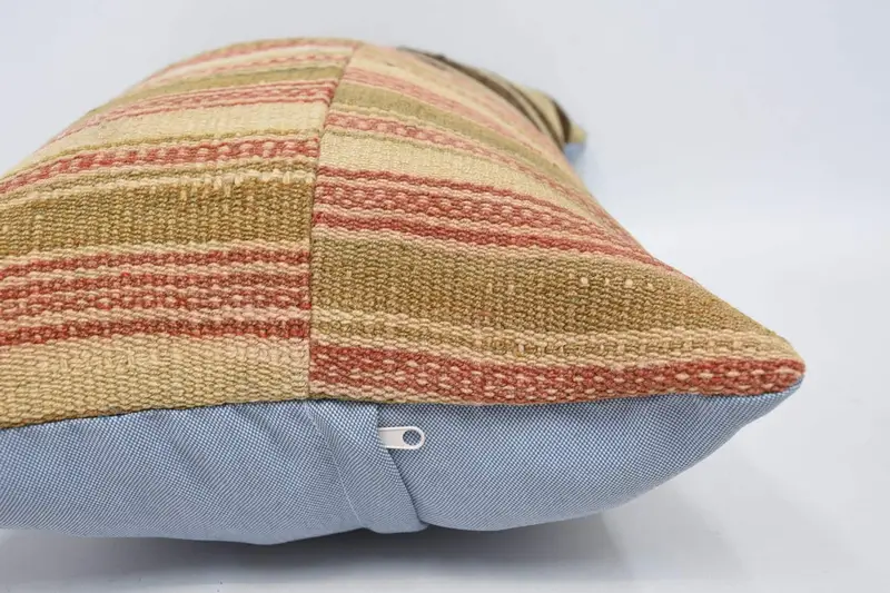Handmade Kilim Cushion, Decorative Bolster Pillow Cover, Toss Cushion, Interior Designer Pillow, Boho Pillow Sham Cover, Cushion, 16x24 Beige Pillow - 5