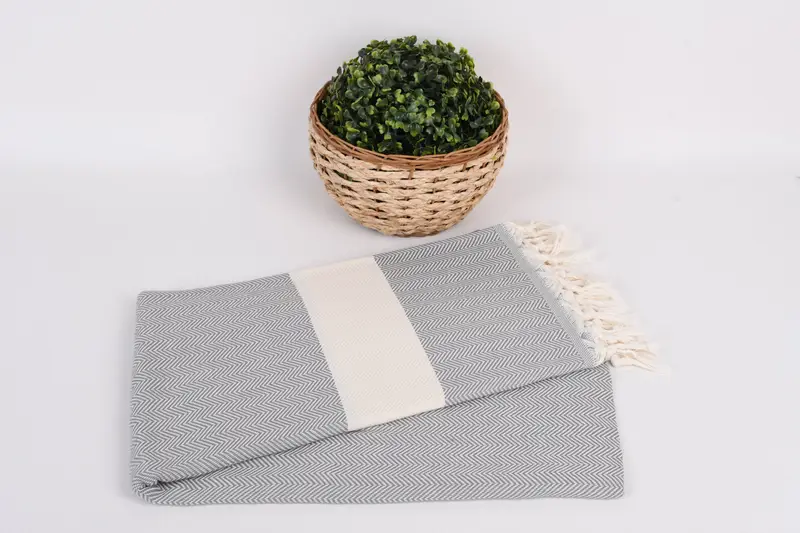 70x40 Cotton Herringbone Towel, Hammam towel, Gift For Boyfriend, Organic Cotton Towel, Best Beach Towel, Bachelorette Party Gifts, Sand-free towel - 4
