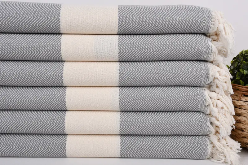 70x40 Cotton Herringbone Towel, Hammam towel, Gift For Boyfriend, Organic Cotton Towel, Best Beach Towel, Bachelorette Party Gifts, Sand-free towel - 2